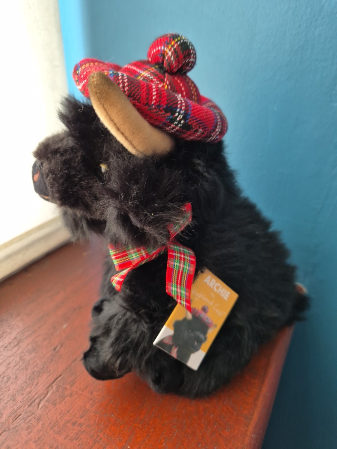 10"" Archie the Highland Calf teddy + bonnet Highland Cow soft toy HIGHLAND COWS