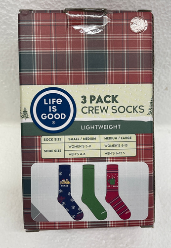 Life Is Good 3er Pack Boxed Set Unisex S/M Crew Socken Kuschelig Weihnachten Designs - Bild 2 von 2
