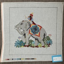 Handpainted Needlepoint Canvas Eastern Elephant Must Read Description