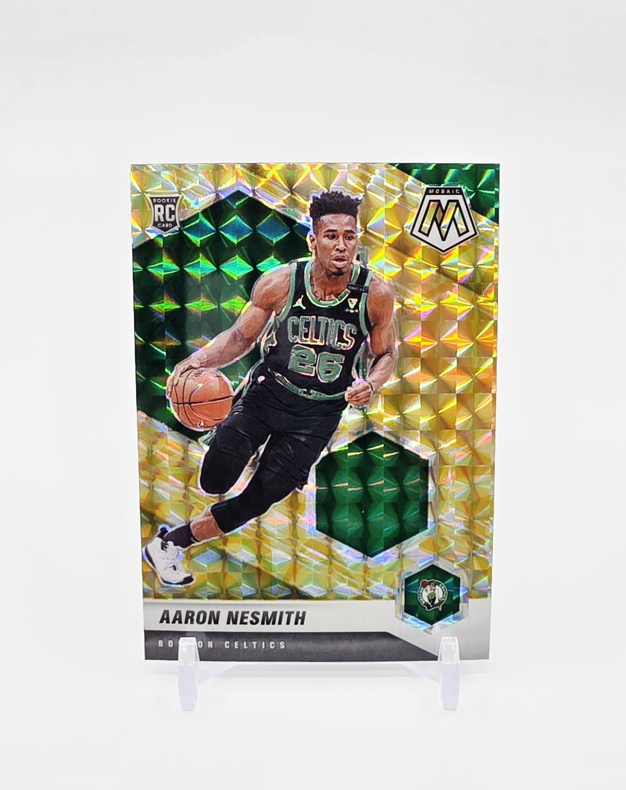 2020-21 Panini Mosaic Yellow Reactive Prizm Aaron Nesmith Rookie No. 227