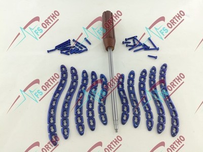 Anterior Clävicle Locking ''S'' 5,7,9 Hole Plate & 3.5mmLCP screw Titanium (58 Pc)