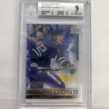 18-19 Upper Deck Series 1 Young Guns Clear Cut Rookie Card Travis Dermott BGS 9. rookie card picture