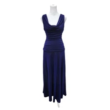 Nightway Maxi Dress Size 4 Ruched Sparkle Blue Elegant Evening Formal Gown Event