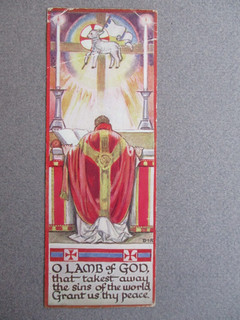 Vintage BOOKMARK Religious Scripture Agnus Dei O Lamb of God Mowbrays 1517 1934