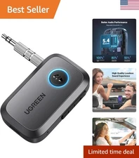 Bluetooth AUX Adapter - 5.4 Tech, 15H Battery Life, Dual Device Connection Ready