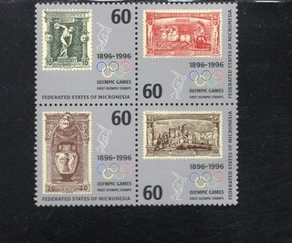MICRONESIA #241 JUEGOS Olímpicos 1996. COMO NUEVO EN MUY BUEN ESTADO NH BLOCK4 aa