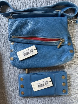 Hammitt Leather VIP Crossbody Shoulder Hydrangeas Blue, Medium With Wallet