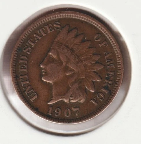US Rare Old West 1907 Indian Head Penny Coin American Collection Shield Cent USA