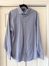 Lauren Ralph Lauren Dress Shirt Mens Large 16 34/35 Slim Fit Non Iron Blue