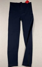 Spanx Leggings Women’s Sz XL Navy Blue Zip Ankle Yoga Compression Comfort NWT
