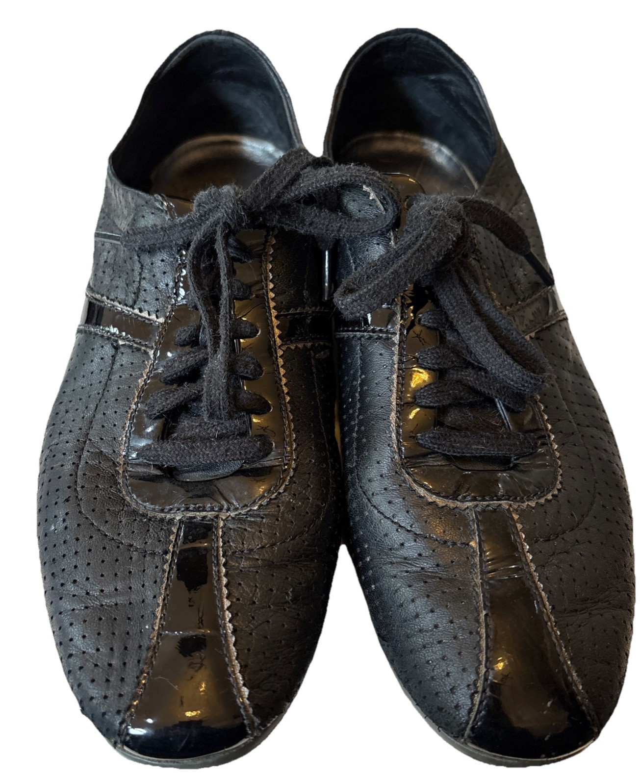 Lotto Cole Haan Nike Air da donna taglia 8 5 scarpe da guida casual stringate in pelle nera