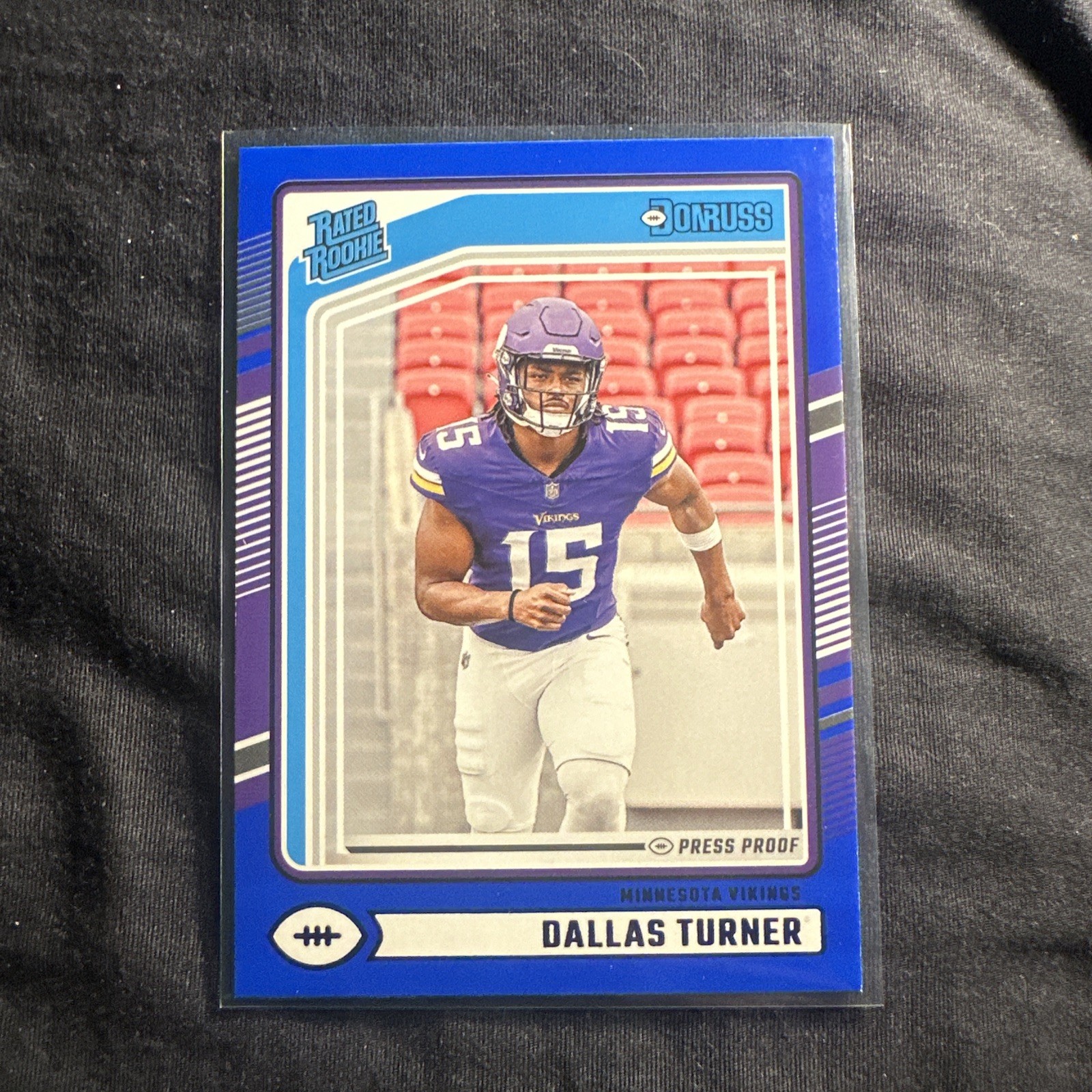 2024 Panini Donruss - Rated Rookie Dallas Turner #331 (RC) Blue Press Proof
