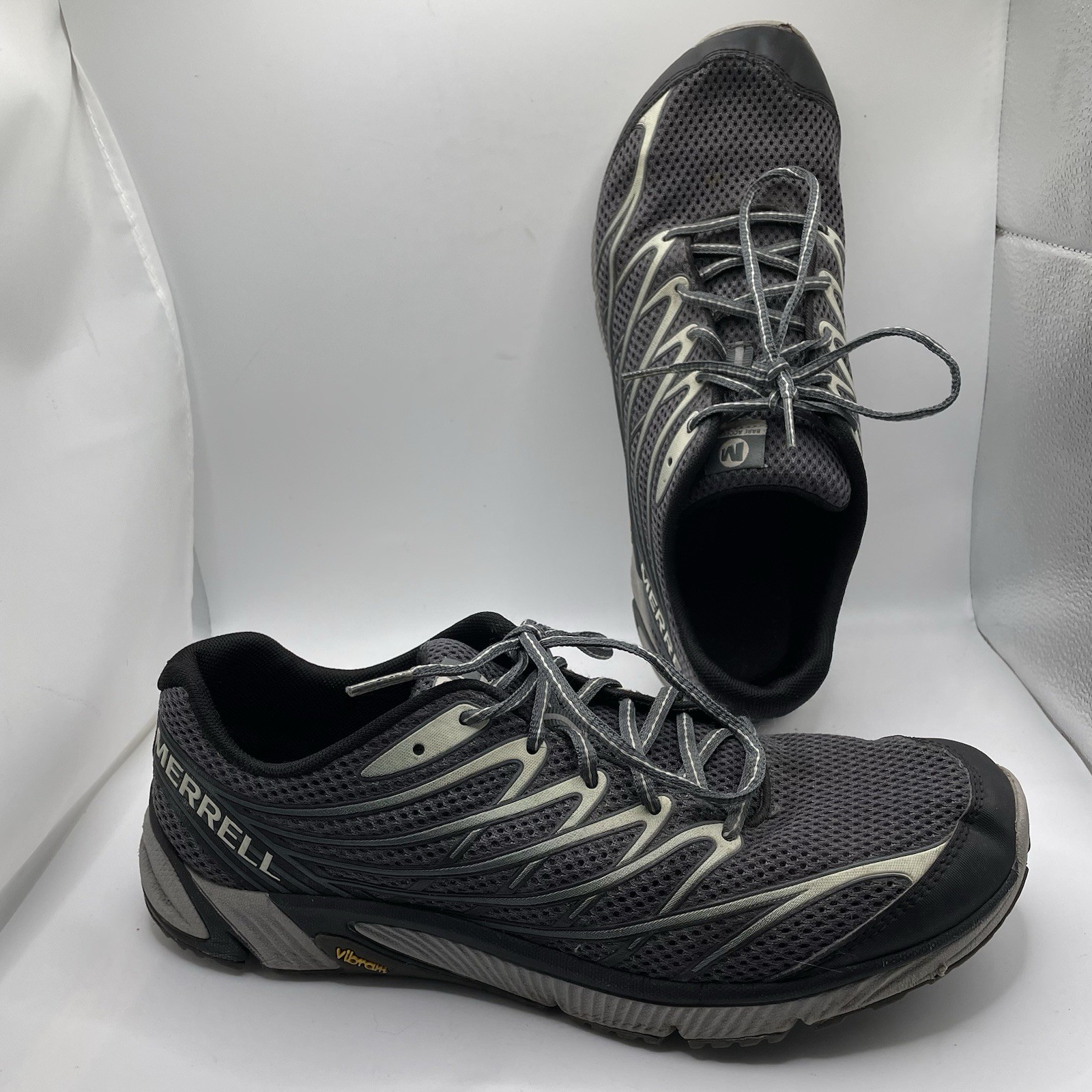 Merrell Bare Access 4 Running Shoes Men's Size 10 Black/Dark Grey Vibram Active