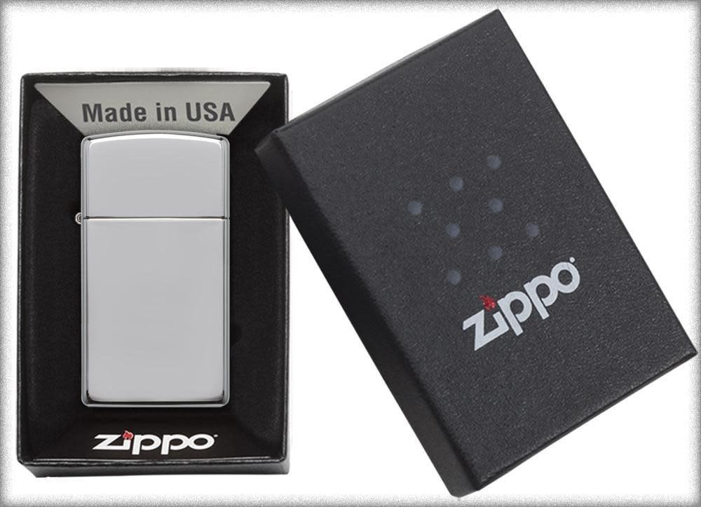 Zippo 1610, Slim Size,  High Polish Chrome Finish, NEW