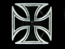 UD07101 REALLY COOL  IRON CROSS  FASHION PEWTER BELT BUCKLE