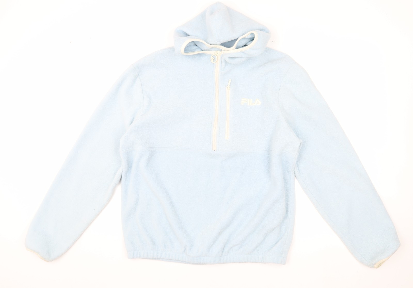 FILA Felpa con Cappuccio Uomo Blu in Pile con Cappuccio 1 2 Zip Taglia L