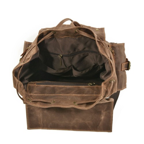 Waterproof Waxed Canvas Backpack - Picture 3 of 6