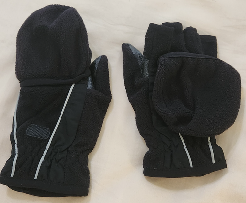 Youth Convertible Mitten Gloves Size M/L 8-20 Black Thinsulate Ski Winter Unisex - Picture 6 of 11