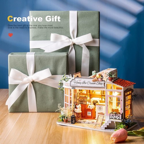 Rolife Puppenhaus Miniatur Möbel DIY Holz Puppenhaus Kit mit LED Kinder Geschenk - Bild 7 von 10