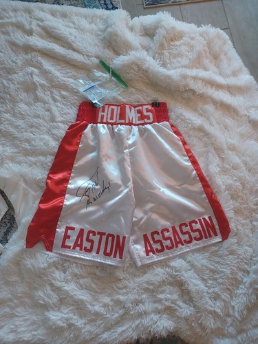 LARRY HOLMES Autographed Hand SIGNED BOXING TRUNKS PSA/DNA CERTIFIED