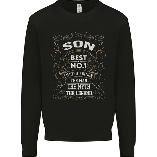 Fathers Day No 1 Son Man Myth Legend Funny Kids Sweatshirt Jumper - Picture 13 of 61