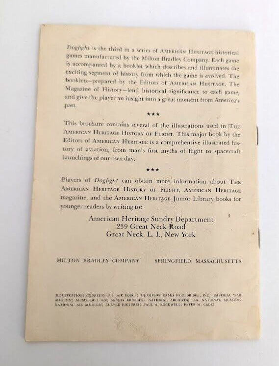 Vintage Air Fighters Booklet 1962 WWll Airplanes American Heritage