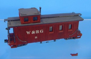13-HOn3-CRAFTSMAN-BUILT-E-amp-B-VALLEY-RIO-GRANDE-SOUTHERN-CABOOSE-LETTERED-W-amp-RG-9