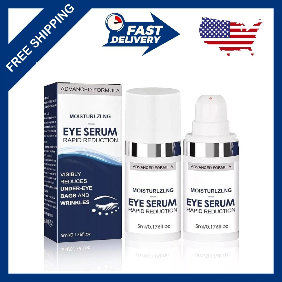 2 PCS Rapid Reduction Eye Serum, Anti Aging Serum Visibly Reduces Under-Eye Bags