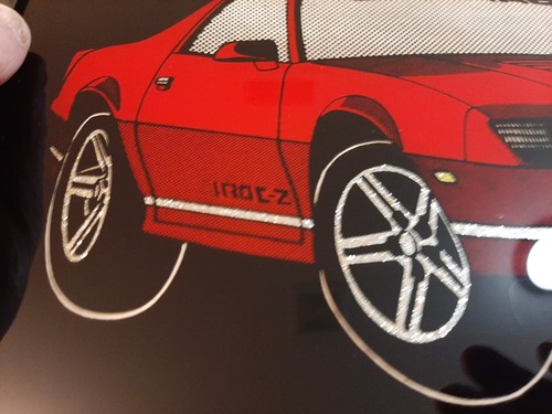 GraphiCreations Vintage Camaro Iroc-Z Glitter-Glass Art Sku 610930 18" X 14" - Picture 8 of 10