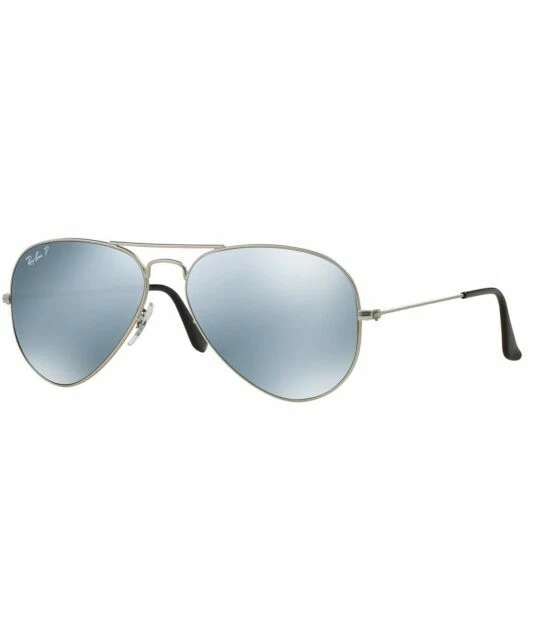 Ray-Ban Silver Aviator Mirrored Sunglasses for Men for sale  display picture 1