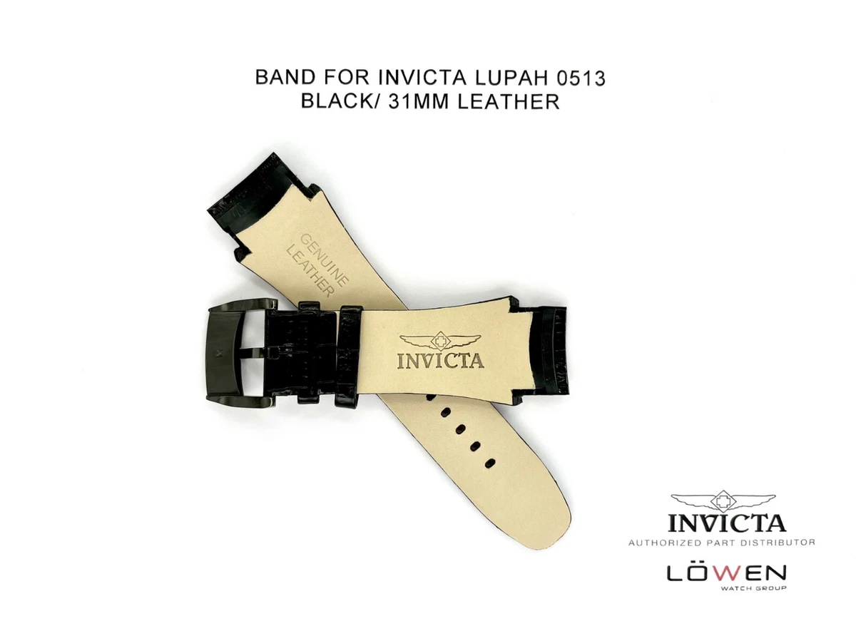 Authentic Invicta Lupah 0513 Black Leather 31mm Watch Band eBay