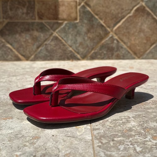New Women's Thong Open Toe Flip Flop Slide Sandal Mules Low Kitten Heel Slip-On - Picture 14 of 18
