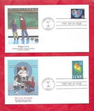Two 1991 Fleetwood 1st Day Covers (Scott's #s 2535 & 2537) "LOVE"   Z-94