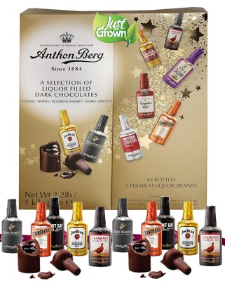 Anthon Berg Dark Chocolate Liqueur Liquor filled Bottles 64 ct 2 lb