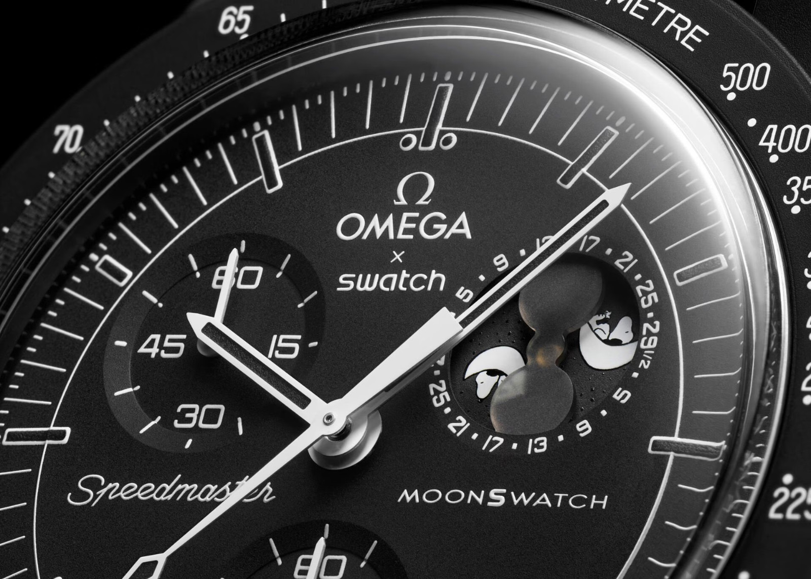 時計 Mission To The Moonphase Black SO33B700 Swatch SO33B700 : MoonSwatch Mission to Moonphase New Moon