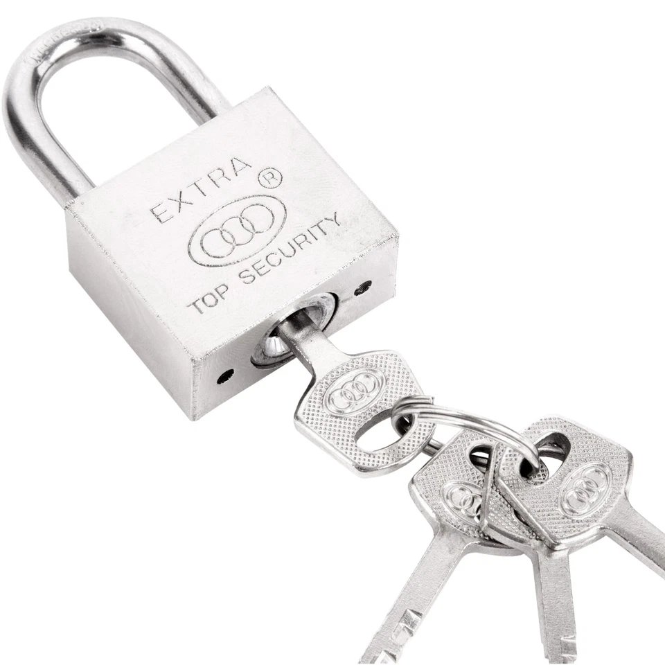 30mm PADLOCK 4 KEYS Hardened Steel 5mm Shackle Gate Shed Door Security Lock UK - Image 2 of 2