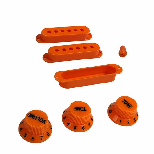 Copripickup strat e manopole cover pickup per chitarra 1 V 2T manopole punta interruttore, arancione - Foto 9 di 11