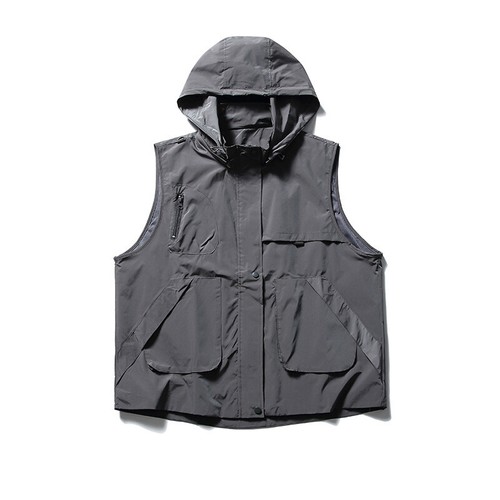 Spring Fashionable Loose Sleeveless Top Japanese Retro Hooded Vest Men - Picture 3 of 22