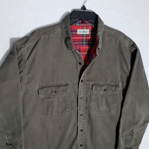 LL Bean Hurricane Flanell gefüttert Twill Camp Shacket Herren Large L A038 90s Vintage - Bild 5 von 10