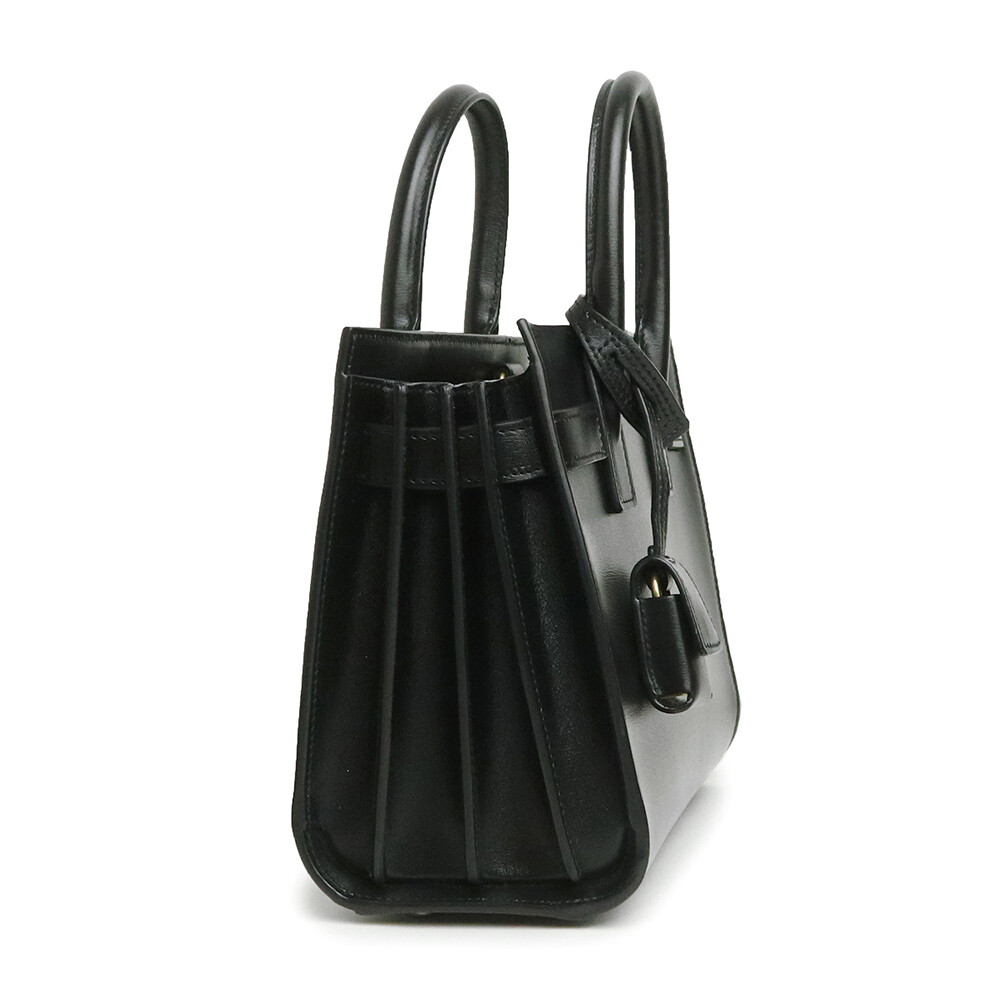 Borsa a tracolla SAINT LAURENT PARIS Sac de Jour Nano 2WAY pelle di vitello nera 392035