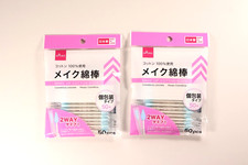 DAISO Japan 2Way MAKE UP Cotton 50pcs 2 sets Pointed swabs Buds Precision tip
