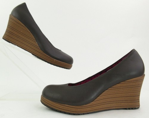 Leather Wedge Size 6 Brown MINT! | eBay