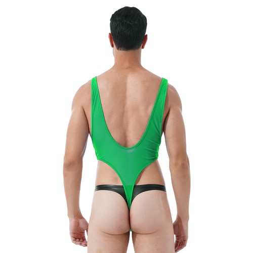 Herren Mankini Body Badeanzug String Tanga Badehose Bikini Karneval Sexy Kostüm - Picture 46 of 50