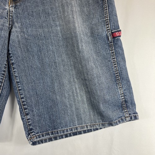 US Polo Assn Vintage Medium Wash Blue Carpenter Denim Jean Shorts Men's Size 40 - Picture 4 of 21