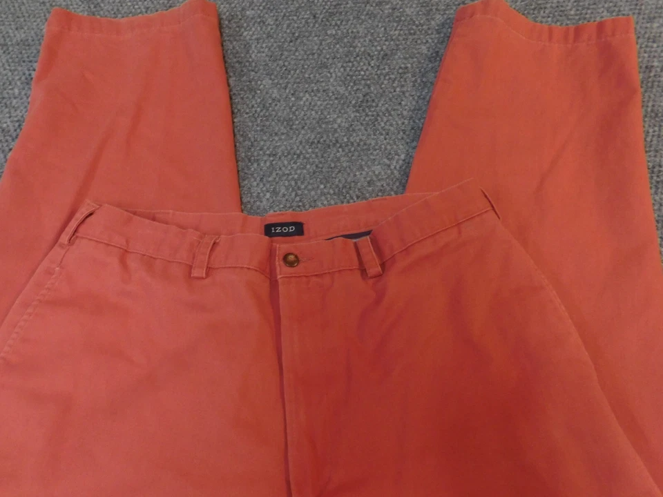 Izod Mens pants 36x32 red Straight Khaki chino classic - Image 2 of 4