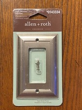 Allen Roth Single Dimmer Decorator Wall Plate Satin Nickel 0143334 - NEW