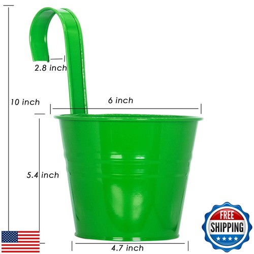 LOVOUS 12pcs Hanging Planters 6", Hanging Flower Pots, Railing Planter, Iron - Picture 5 of 5