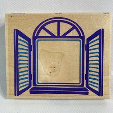 Large Window Shutter Frame Rubber Stamp Posh Impressions 550K21 New