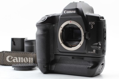 EXC+5 w/ GR-E1 & E1 】 Canon EOS 3 EOS-3 SLR Film Camera + PB-E1 
