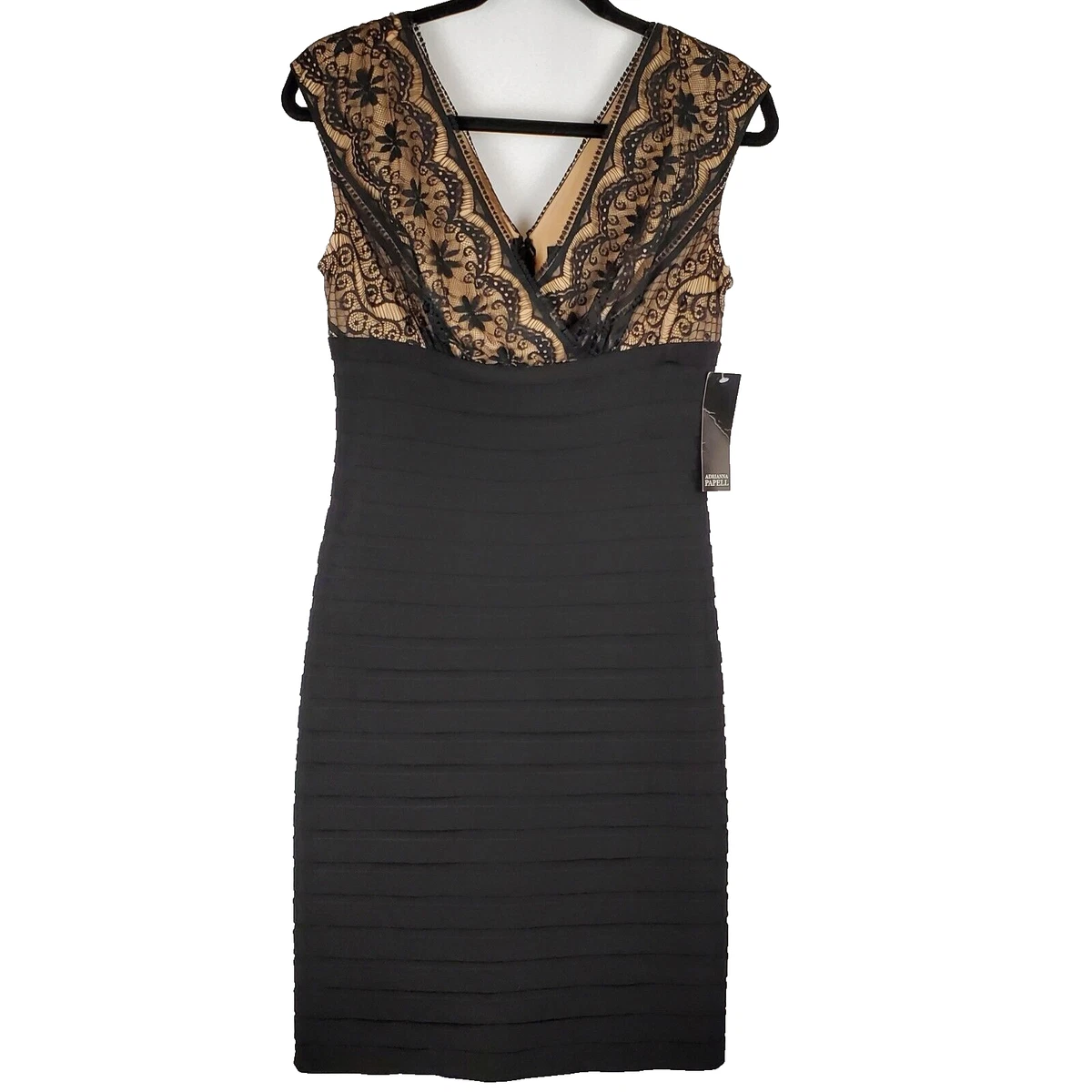 Adrianna papell black cheap lace dress